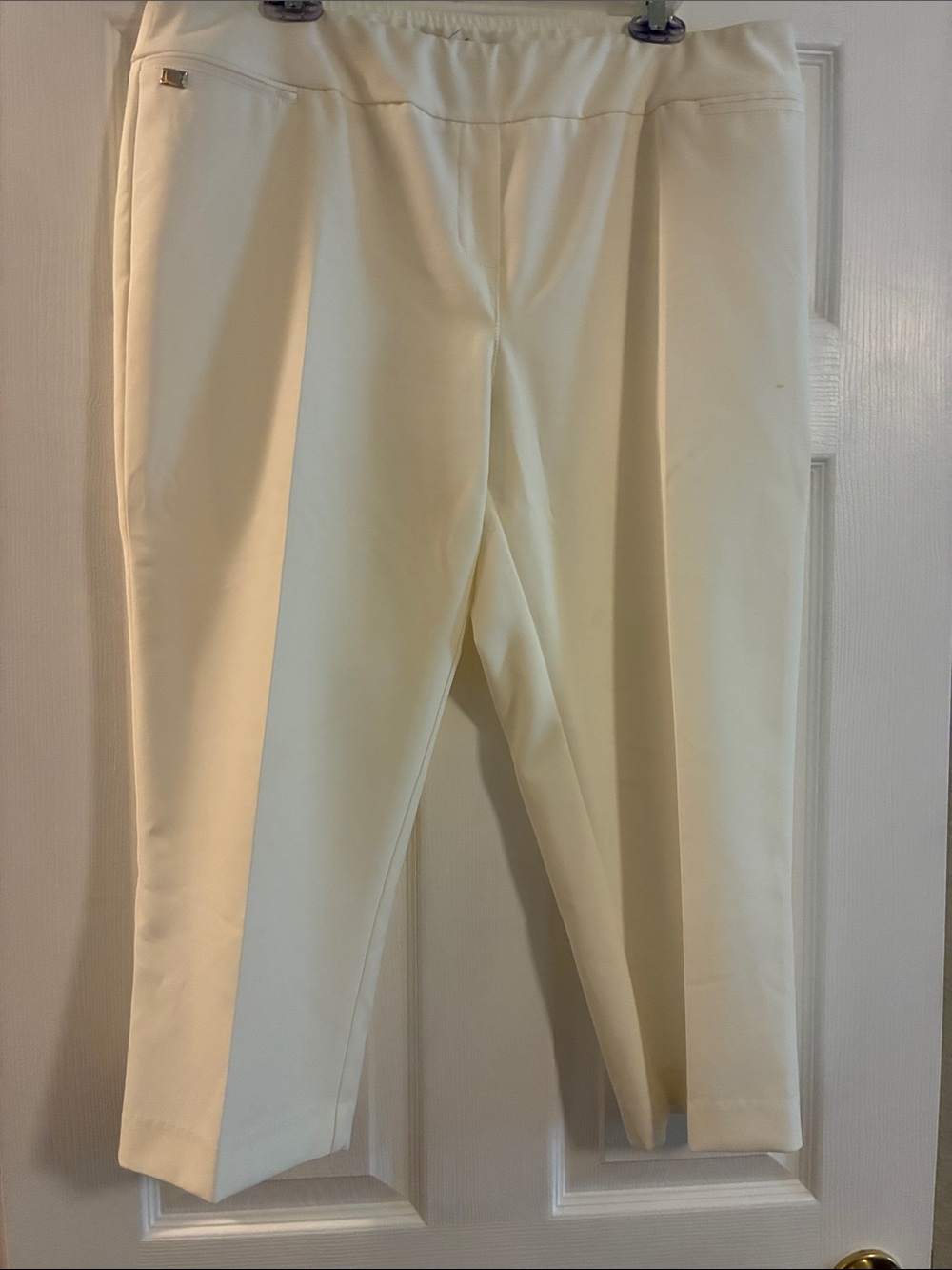 Zac & Rachel Cream Cropped Dress Pants